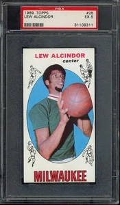 Tarjeta de baloncesto 1969 Topps #25 Lew Alcindor novato PSA 5 (Kareem Abdul-Jabbar) - Imagen 1 de 2
