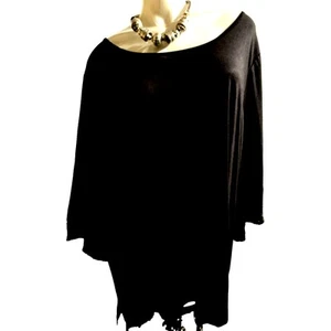 NWT Cable and Gauge Black Pullover Soft Top Black Sequin Sleeves Size 3X 26 28 - Picture 1 of 11