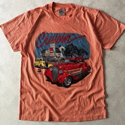 Vintage Hot Rod T-Shirt Single Stitch - Oneita - Daytona, Florida - USA - M/L - Image 1 of 4