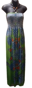 Magic Maxi Dress Women Size Small Multicolor Boho Hippy Tube Top Halter Stretch  - Picture 1 of 8