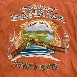 Tommy Bahama Desert Marlin Puffin Playin Silk Button Up Shirt Mens M - Picture 1 of 10