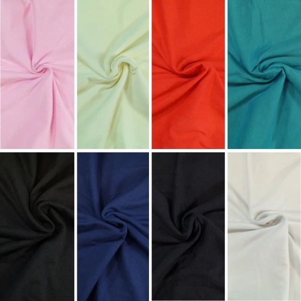 Cotton Jersey Fabric Plain Knitted Ideal Natural Stretch 160cm Wide - Image 1 of 1