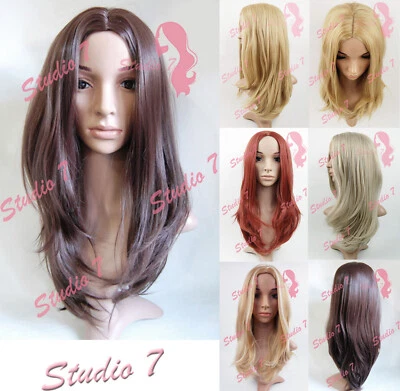 Studio7-UK leichte gewellte mittlere Trennung geschichtet vollsynthetische Perücke verschiedene Farben