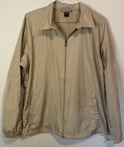 North End Hooded Rain Jacket Full Zip Coat Large Tan - Picture 1 of 7