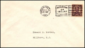 Scott 555 3 Cent Lincoln FDC Washington DC Cancel Worden Typed Address - Bild 1 von 2