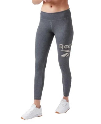 Reebok Womens Gray Shine Full-Length Logo Tight Compression Leggings Size 4X - Image 1 of 4