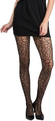 HUE Women's Open Flower Net Tights S/M ( 5'3"-6' wt:120-170lbs) Black - Image 1 of 3