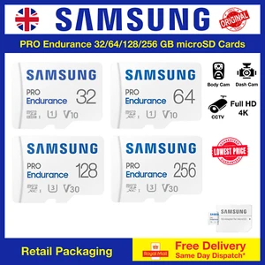 Samsung PRO Endurance 32/64/256 GB microSD Memory Card + SD Adapter, Dash Cam - Picture 1 of 27