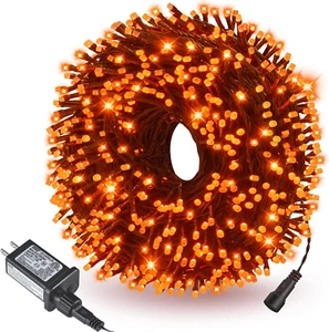 Orange Halloween String Lights Connectable - 65.6Ft 200 Leds Halloween Decoratio - Picture 1 of 11