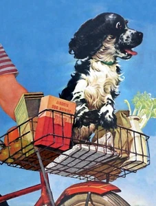 COCKER SPANIEL ENTREGA A DOMICILIO PERRO ENCANTADOR CÓMIC SALUDO TARJETA  - Imagen 1 de 1