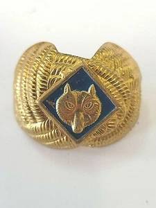 Sciarpa vintage Cub Scout Boy Scouts chiusura scorrevole supporto fazzoletto da collo lupo BSA - Foto 1 di 3