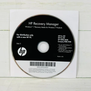 HP Recovery Manager for Win 7 32-bit Systems Pro SFF MT 500B Compaq 510B Disk-3 - Picture 1 of 1