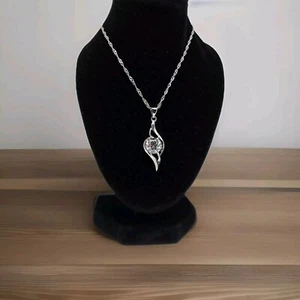 Schmuck Kette silber 925 Damen Zirkonia Stein Weihnachten Geschenk Geburtst neu - Bild 1 von 2