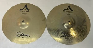 ZILDJIAN AVEDIS 14" A CUSTOM Top And Bottom HI-HAT CYMBALS - Picture 1 of 9
