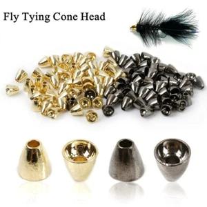  25 piezas/lote de material para atar moscas de tungsteno cabeza cono ojos cruzados negro níquel/oro - Imagen 1 de 5