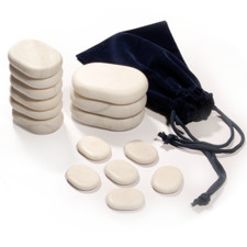 PIETRE MASSAGGIO FREDDE IN MARMO BIANCO MASSAGGI PIETRE 15PZ CON SACCHETTO SPA