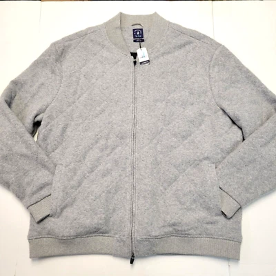 Nuevo $378 Johnnie-O NEWCASTLE Mezcla de Lana Cremallera Completa Chaqueta Para Hombre XL X-LARGE Gris Foto 1 de 4
