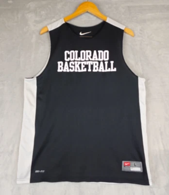 NIKE Reversible Mesh Colorado Basketball Jersey Large Black White Center Swoosh - Image 1 of 4