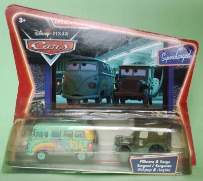 CARS Disney PIxar FILLMORE & SARGE 1:55 die cast metal model MATTEL sealed box - Immagine 1 di 3