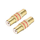 RCA Female to Female Connector Stereo Audio Adapter Coupler 2Pcs Gold Tone