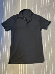 Women Polo Shirt Short Sleeve Solid Black Sz M - Picture 1 of 1