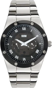 47034/BK Gents Tempa Black Dial Stainless Steel Bracelet Watch £110 - Picture 1 of 1