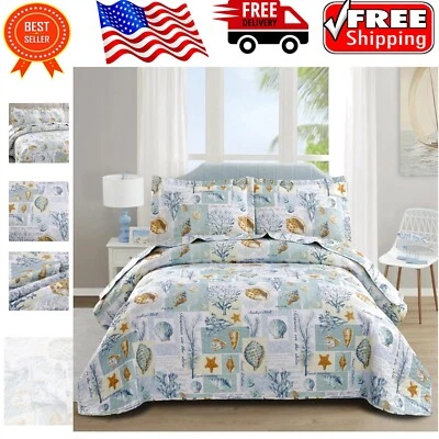 Lujoso juego de edredones ligeros para ropa de cama para todas las estaciones - elegancia costera Foto 1 de 4