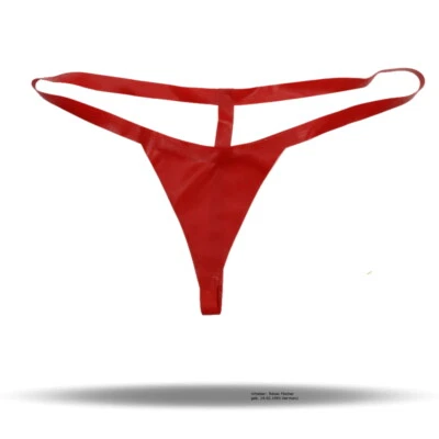 LatexDreamwear – roter 100% Latex Damen String Tanga rot Stringtanga Dessou Hose - Bild 1 von 4