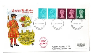 15/2/1971 UK GB FDC - Decimal Values Coil - 5p Se-tenant - Windsor FDI Postmark - Picture 1 of 2