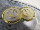 GUCCI 2 BUTTONS 20MM gold tone, metal white, THIS IS FOR 2