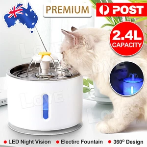 LED USB Automatic Electric Pet Water Fountain Dog/Cat Drinking Dispenser/filter - Picture 1 of 11