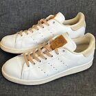 Adidas Stan Smith Leather Sneakers Size 7 White Tan Suede BA7500