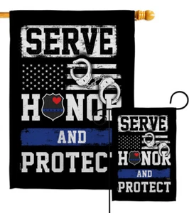 Serve Honor Protect Garden Flag Armed Forces Police Decorative Yard House Banner - Picture 1 of 13