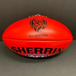 AFL RICHMOND TIGERS SHERRIN AUSTRALIAN LEATHER FOOTBALL Red Premiers Martin - Picture 1 of 2
