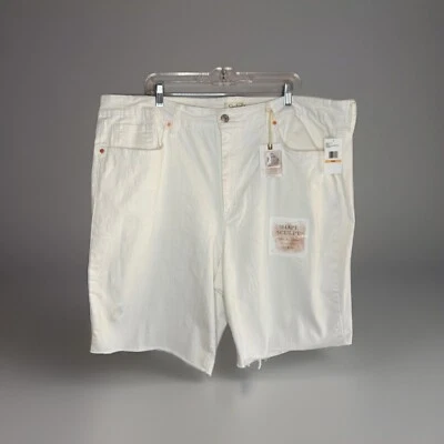 Pantalones Cortos Jessica Simpson Adored Slim Bermudas Modesto Blanco Denim Jean Fray Dobladillo 24W Foto 1 de 4