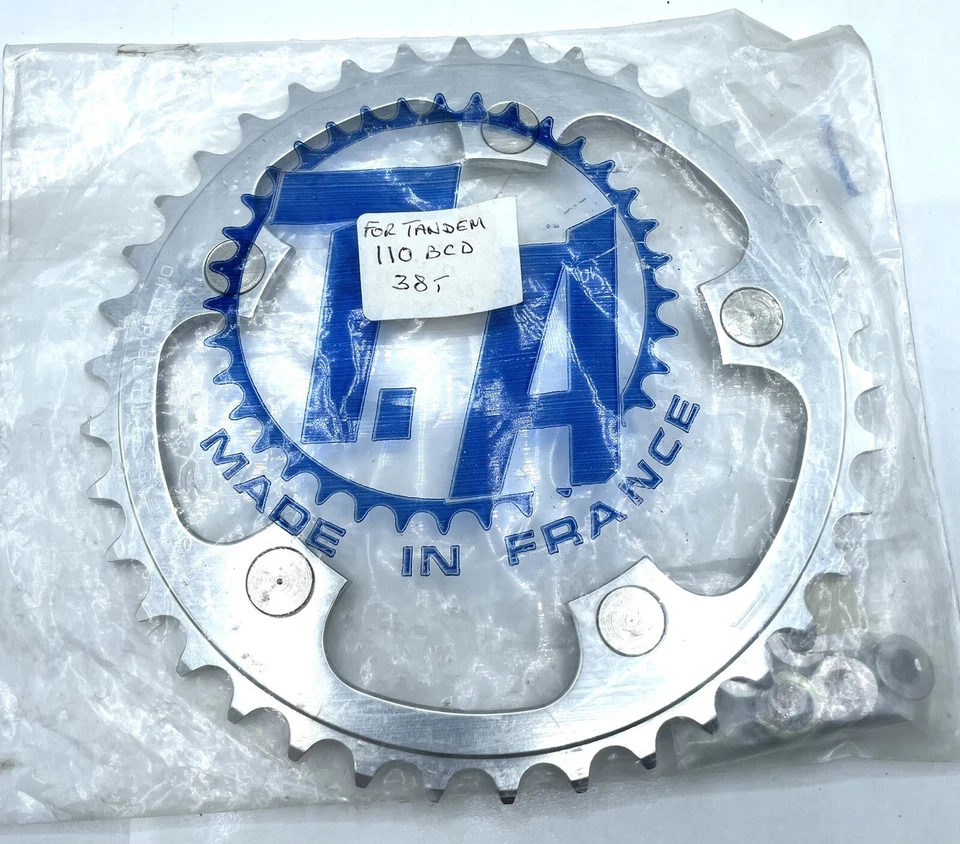 Specialties TA Tandem Alloy Chainring 38 Tooth NOS 110 BCD Silver - Image 1 of 4