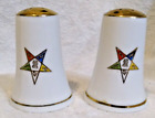 Vtg Norcrest China Order of the Eastern Star Lodge Salt & Pepper Shaker Set H753