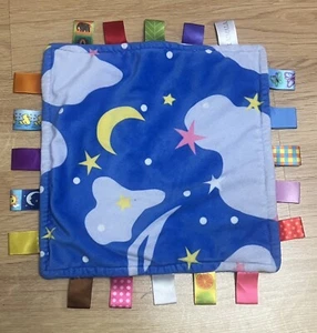 Laimala Babyband Tuchdecke weich blau Nachthimmel 10x10 Lovey LN Form - Bild 1 von 2