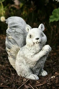 Stone Figure Squirrel Standing Frost Resistant Weatherproof Casting Decor Garden - Picture 1 of 5