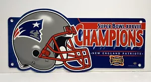 Letrero de pared 19x9 Super Bowl XXXVIII New England Patriots Champions 2004 - Imagen 1 de 5