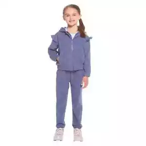 Kids Girls Tracksuit Hooded Bottom Jogging Suit Joggers 2 Piece Andy&Evan - Picture 1 of 5
