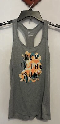 Camiseta sin mangas Old Navy Active para mujer pequeña gris floral Go-Dry Performance A499 Foto 1 de 4