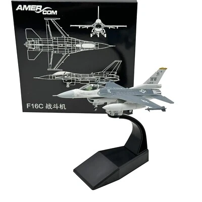 1/100 F16C Fighter Aircraft Plane Diecast Airplane Model W/ Stand Kids Gift Toys - Image 1 of 4