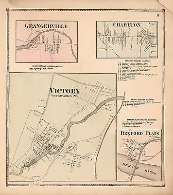 1866 SARATOGA COUNTY NEW YORK Plat Maps Old GENEALOGY Atlas LAND OWNER DVD P27 • 7.99$