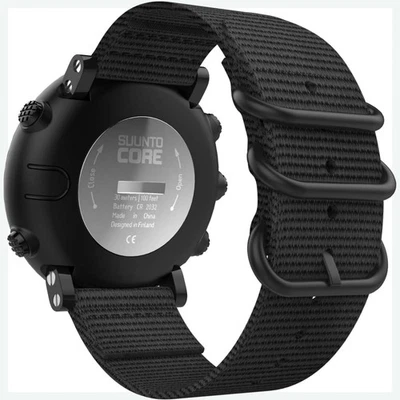 Nylon Ersatzarmband für Suunto Core Outdoor-Uhr, Schwarz, verstellbar - Bild 1 von 2