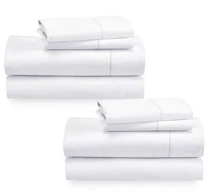 2er-Pack Cal King Bettlaken Set - 400 Fadenzahl Satin 100% Baumwolle Bettwäsche - E... - Bild 1 von 6
