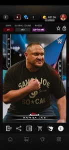 SAMOA JOE 2021 WWE TOPPS SLAM FINEST 21 SUPER RARE DIGITAL CARD!!!!!!! - Picture 1 of 3