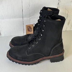 Harley-Davidson Stiefel Herren Größe 11 Schwarz Schnürung Seitenreißverschluss Lug Sohle Biker D96268 - Bild 1 von 15