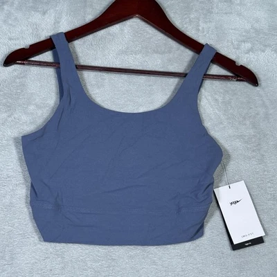 Top corto Nike Yoga para mujer S azul de lujo Dri-FIT ajuste ajustado Infinalon CV0576-491 Foto 1 de 4