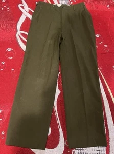 VTG US Army Pants Mens Reg Med 32x30 Green M-1951 Wool Field Trousers Military - Picture 1 of 11